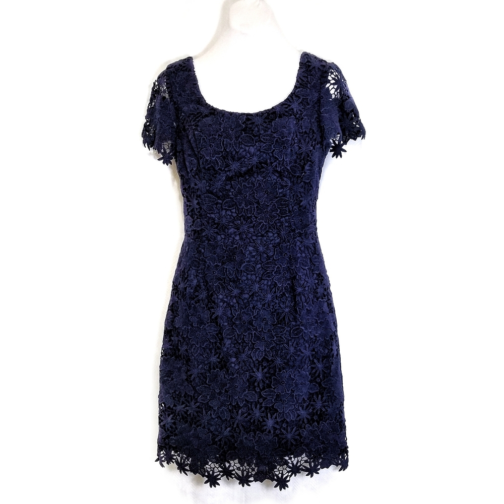 Lilly Pulitzer Marta Navy blue floral lace dress